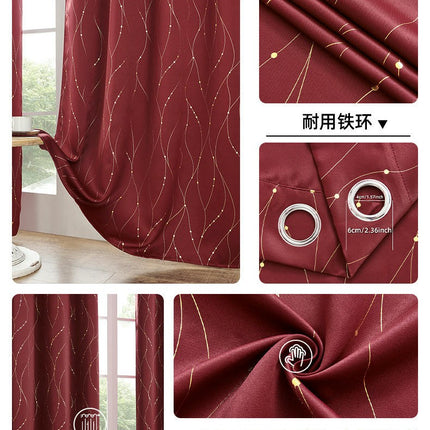 2 Panels Lines Blackout Curtains Living Room Darkening Curtains Grommet Tops