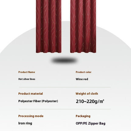 2 Panels Lines Blackout Curtains Living Room Darkening Curtains Grommet Tops