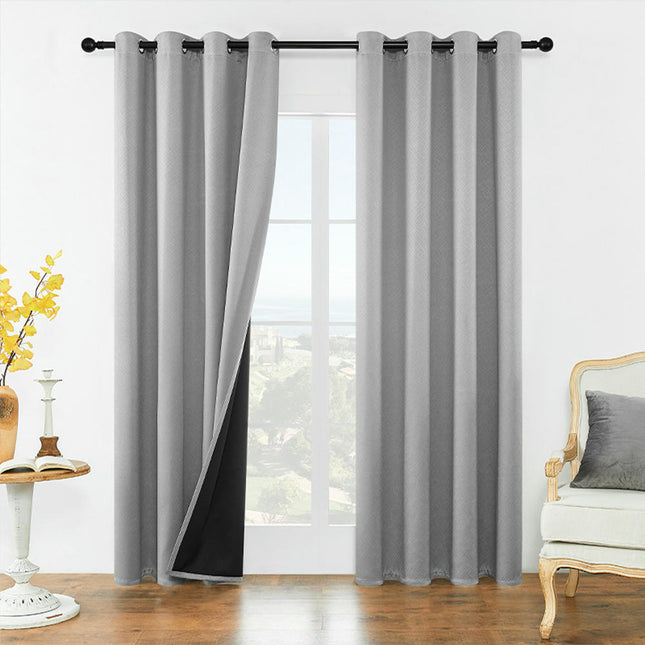 2 Panels Solid Color Blackout Window Curtains for Living Room Grommet Tops