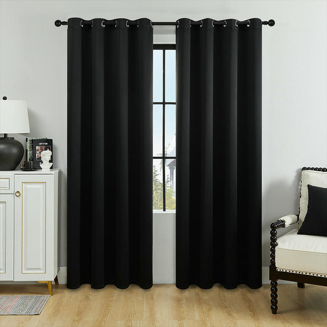 2 Panels 100% Blackout Window Curtain for Bedroom Living Room Grommet Tops 2