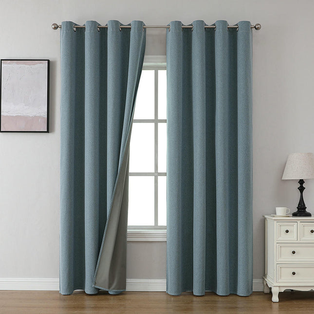 2 Panels,100% Blackout Thermal Insulated Curtains for Living Room Grommet Tops