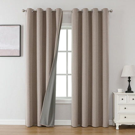 2 Panels,100% Blackout Thermal Insulated Curtains for Living Room Grommet Tops