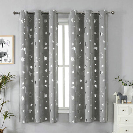 2 Panels Blackout Curtains for Living Room,Thermal   Star Curtains Grommet Tops