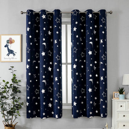 2 Panels Blackout Curtains for Living Room,Thermal   Star Curtains Grommet Tops