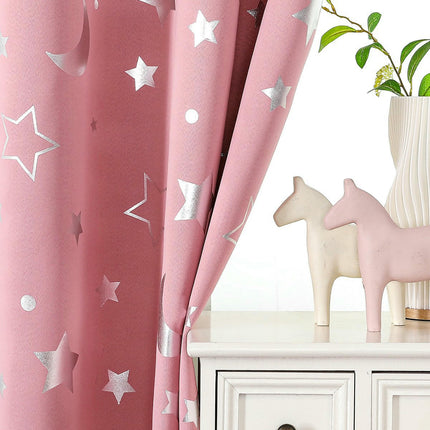 2 Panels Blackout Curtains for Living Room,Thermal   Star Curtains Grommet Tops