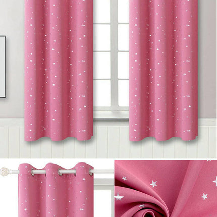 2 Panels Blackout Curtains for Living Room Bedroom Star Curtains Grommet Tops