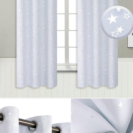 2 Panels Blackout Curtains for Living Room Bedroom Star Curtains Grommet Tops