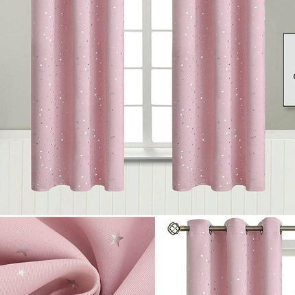2 Panels Blackout Curtains for Living Room Bedroom Star Curtains Grommet Tops