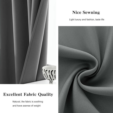 2 Panels Full Blackout Window Curtains Drapes for Bedroom Livingroom Grommet Tops 4