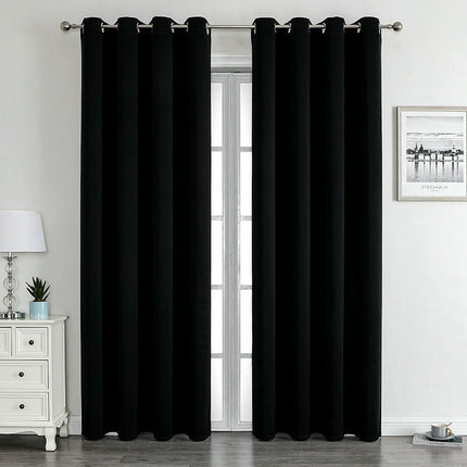 Thermal Curtains 2 Panels, Room Darkening Window Drapes Grommet Tops