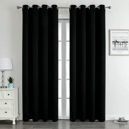 2 Panels Blackout Thermal Curtains Noise Reducing Window Drapes Grommet Tops
