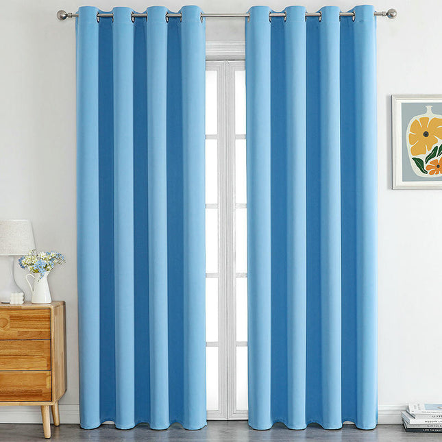 100% Blackout Curtains Full Light Blocking Thermal Curtain 2 Panels Grommet Tops