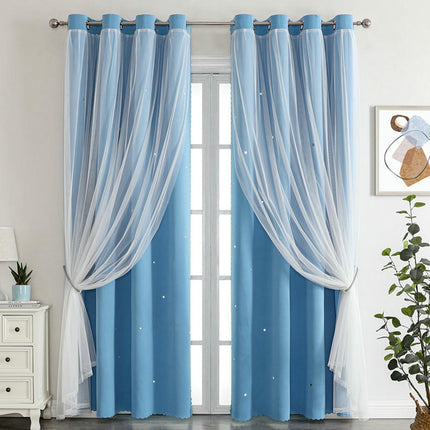 2 Panels Blackout Curtains for Kids Room Darkening Window Drapes Grommet Tops