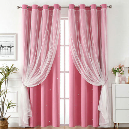 2 Panels Blackout Curtains for Kids Room Darkening Window Drapes Grommet Tops