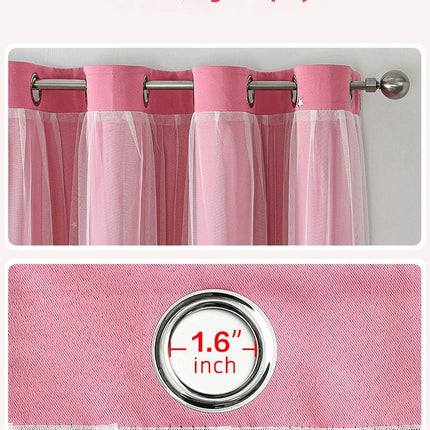2 Panels Blackout Curtains for Kids Room Darkening Window Drapes Grommet Tops