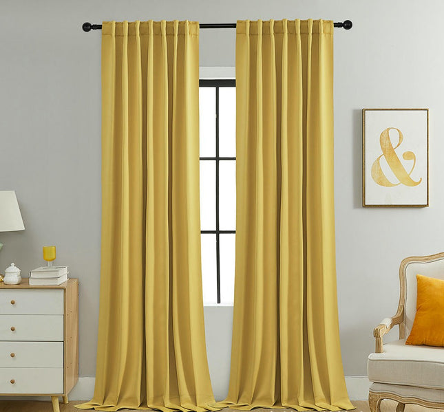 Blackout Curtains 2 Panels Window Drapes for Bedroom Living Room Rod Pocket 1