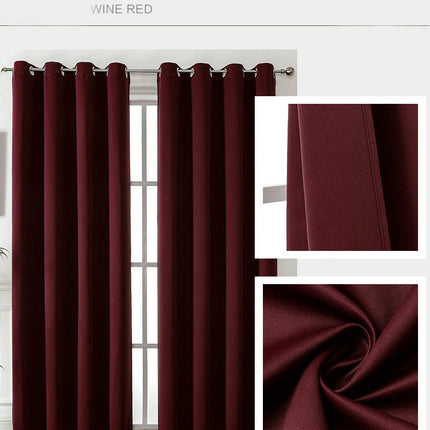 Blackout Curtains 2 Panels Thermal Insulated Curtain Drapes Grommet Tops 4