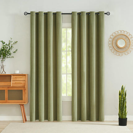 2 Panels Velvet Blackout Curtain for Living Room,Drapes for Bedroom Grommet Tops