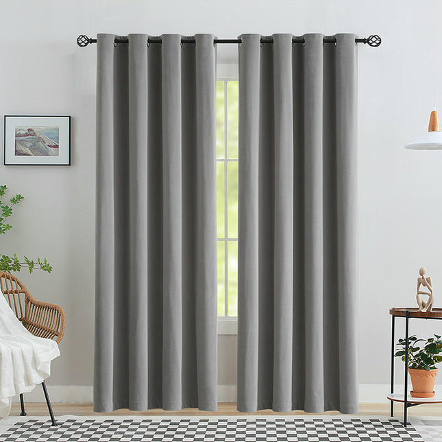 2 Panels Velvet Blackout Curtain for Living Room,Drapes for Bedroom Grommet Tops 1