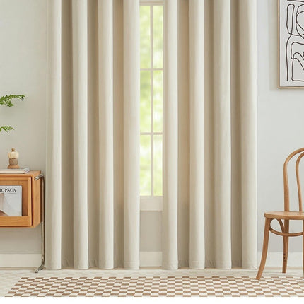 2 Panels Velvet Blackout Curtain for Living Room,Drapes for Bedroom Grommet Tops 1