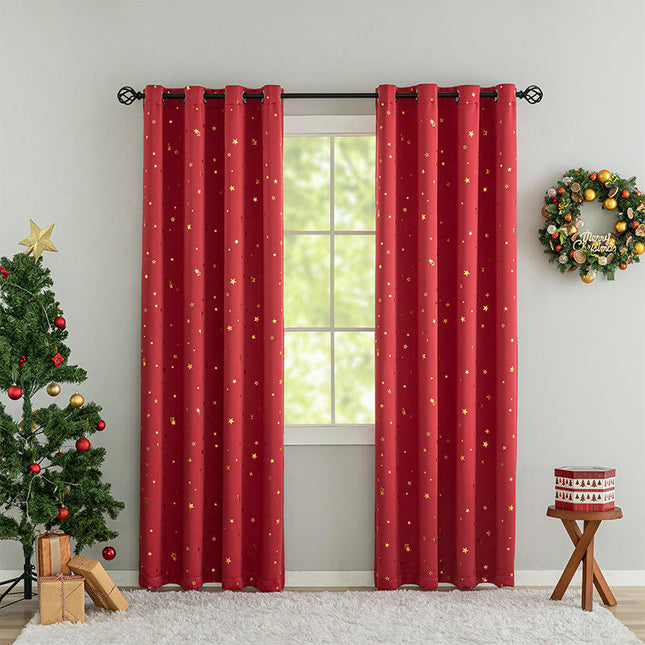 2 Panels Blackout Stars Curtain for Living Room Drapes for Bedroom Grommet Tops