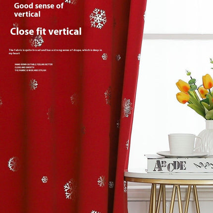2 Panels Snowflake Christmas Curtains for Living Room and Bedroom Grommet Tops