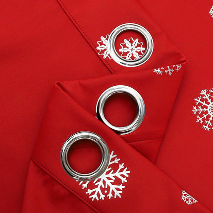 2 Panels Snowflake Christmas Curtains for Living Room and Bedroom Grommet Tops