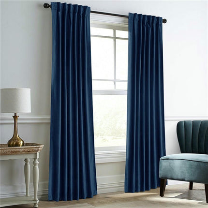 2 Panels Velvet Curtains Thermal Insulated Blackout Window Drapes Rod Pocket