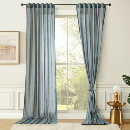 Curtains for Semi Sheer, Linen Textured Drapes Curtains for Room Rod Pocket