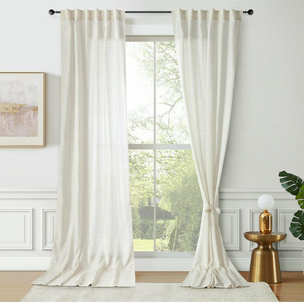 Curtains for Semi Sheer, Linen Textured Drapes Curtains for Room Rod Pocket