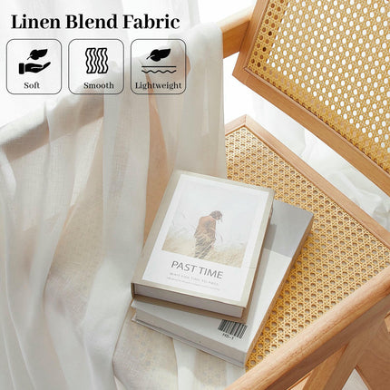 Curtains for Semi Sheer, Linen Textured Drapes Curtains for Room Rod Pocket