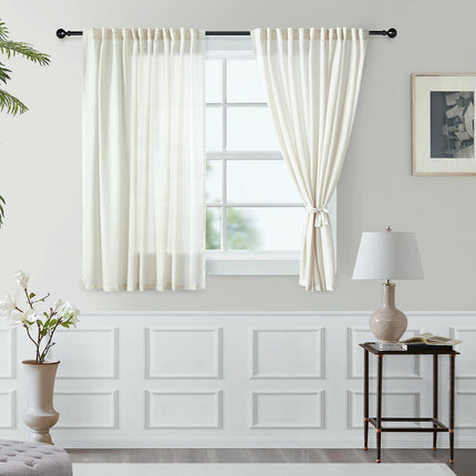 Curtains for Semi Sheer, Linen Textured Drapes Curtains for Room Rod Pocket
