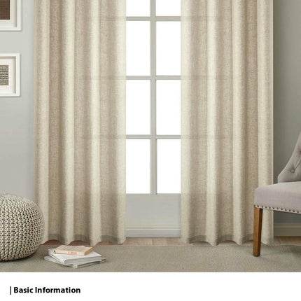 2 Panels Simple Curtains Panels for Living Room,Linen Drapes Grommet Tops