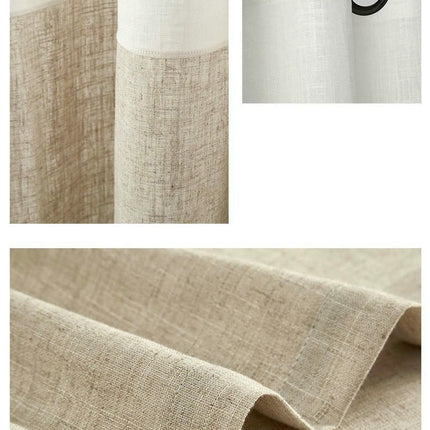 2 Panels Simple Curtains Panels for Living Room,Linen Drapes Grommet Tops