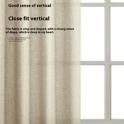 2 Panels Simple Curtains Panels for Living Room,Linen Drapes Grommet Tops