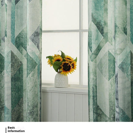 2 Panels Geometric Curtains for Living Room Bedroom Window Drapes Grommet Tops