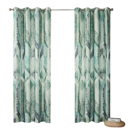 2 Panels Geometric Curtains for Living Room Bedroom Window Drapes Grommet Tops