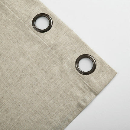 Natural Linen Semi Sheer Curtains for Living Room Curtains 2 Panels Grommet Tops