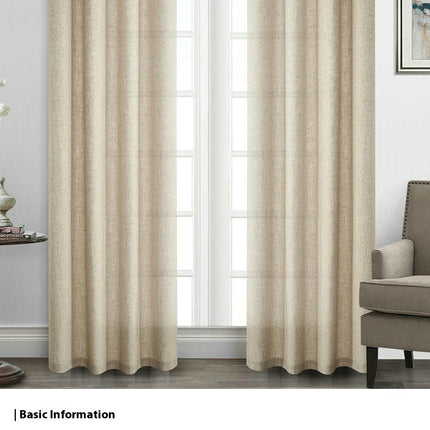 Natural Linen Semi Sheer Curtains for Living Room Curtains 2 Panels Grommet Tops