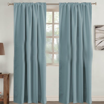 Room Curtains 2 Panels Living Room Thermal Insulated Blackout Drapes Rod Pocket