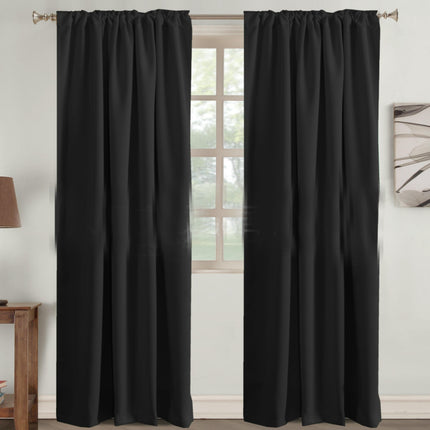 Room Curtains 2 Panels Living Room Thermal Insulated Blackout Drapes Rod Pocket