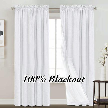 2 Panels Velvet Light Blocking Thermal Insulated Curtain Panels Rod Pocket