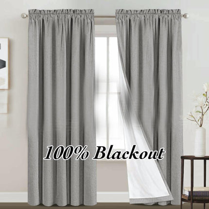2 Panels Velvet Light Blocking Thermal Insulated Curtain Panels Rod Pocket