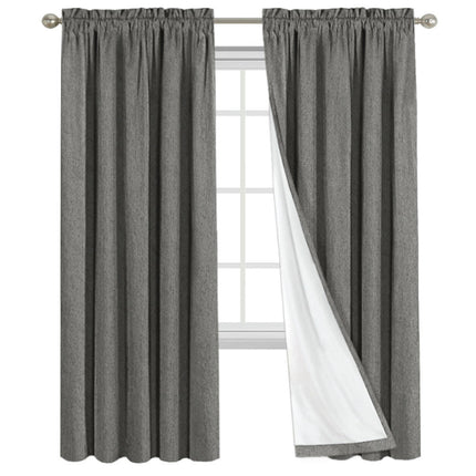 2 Panels Velvet Light Blocking Thermal Insulated Curtain Panels Rod Pocket