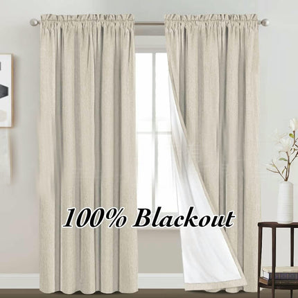 2 Panels Velvet Light Blocking Thermal Insulated Curtain Panels Rod Pocket