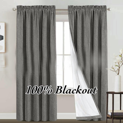 2 Panels Velvet Light Blocking Thermal Insulated Curtain Panels Rod Pocket