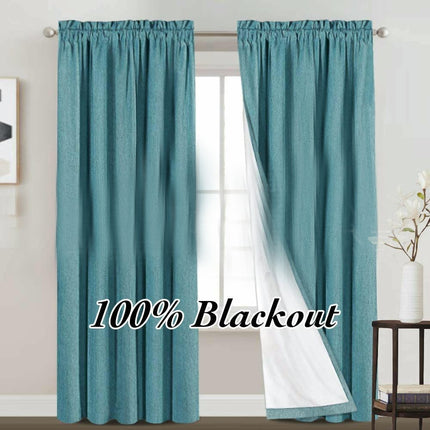 2 Panels Velvet Light Blocking Thermal Insulated Curtain Panels Rod Pocket