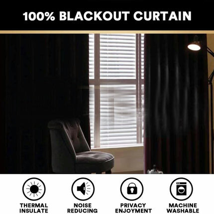 2 Panels Velvet Light Blocking Thermal Insulated Curtain Panels Rod Pocket