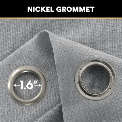 Linen Textured Blackout Curtains for Bedroom Curtain, 2 Panels Grommet Tops