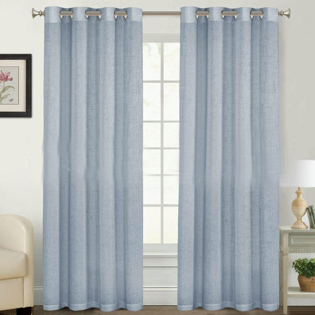 Linen Textured Blackout Curtains for Bedroom Curtain, 2 Panels Grommet Tops